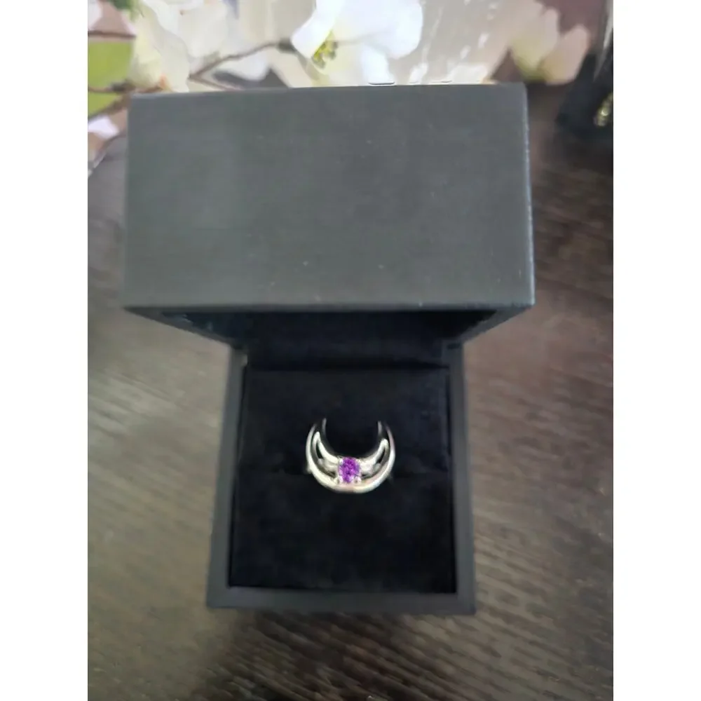 Rogue + Wolf Steel Rhea Moon Ring Size 7 to 7.5